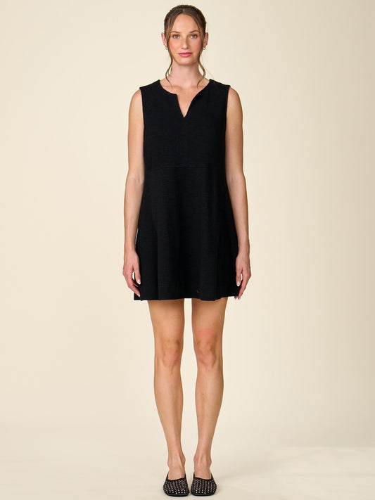 Textured Knit Dress with Notch by ANTHEM the label in Black
