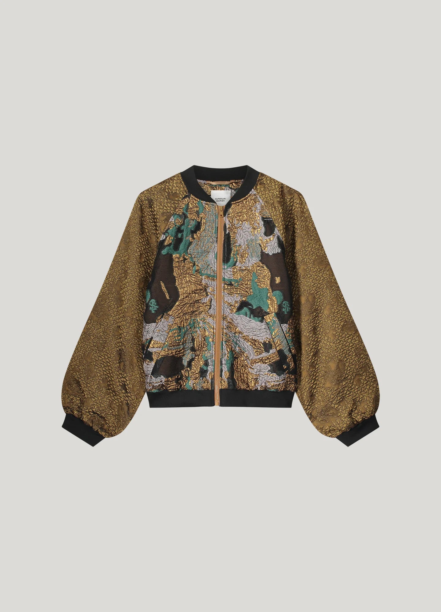 Jacquard Mix Jacket by Summum in Olive