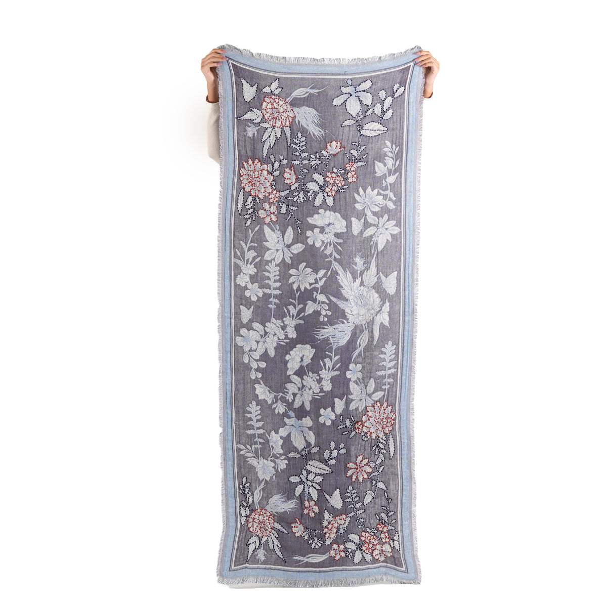 Scarf by Vismaya Scarves in Plum Grey