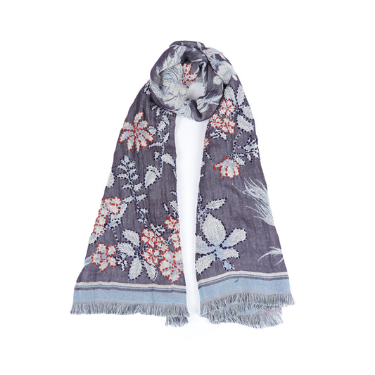 Scarf by Vismaya Scarves in Plum Grey