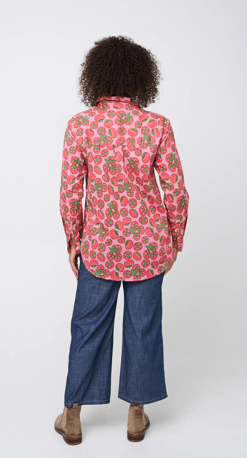 Good Boyfriend Shirt by And For Good in Tomato Pink