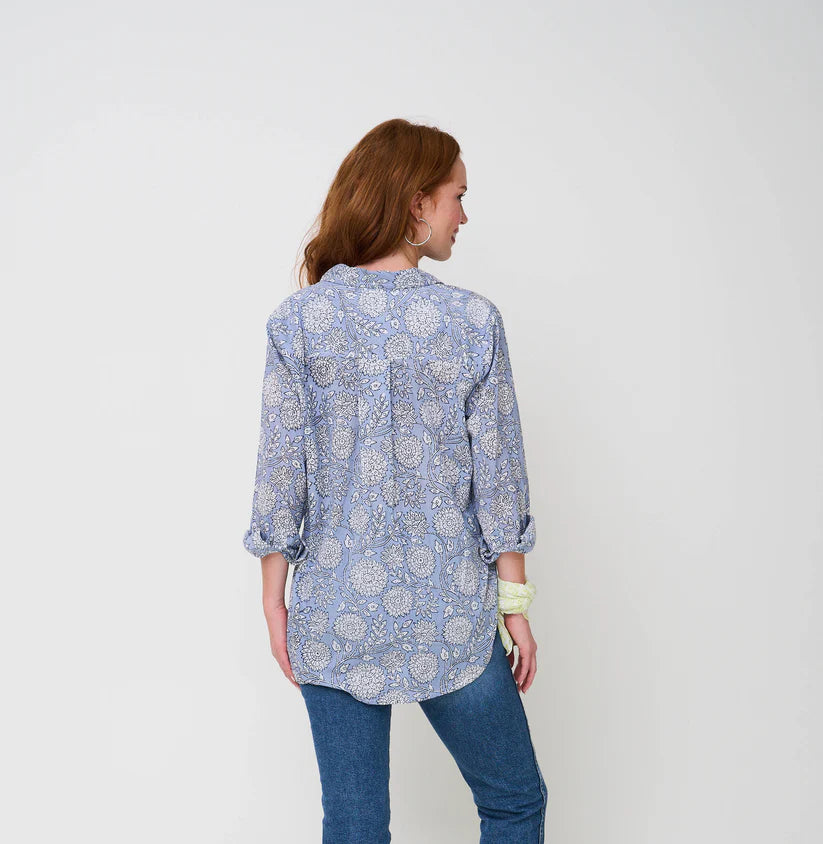 Good Boyfriend Shirt by And For Good in Hydrangea Beauty Cornflower Blue