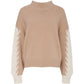 Color Block Mock Neck Pullover by Sanctuary in Hazelnut/Bone