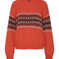 Argyle Crew Pullover by Sanctuary in Red Hot Argyle