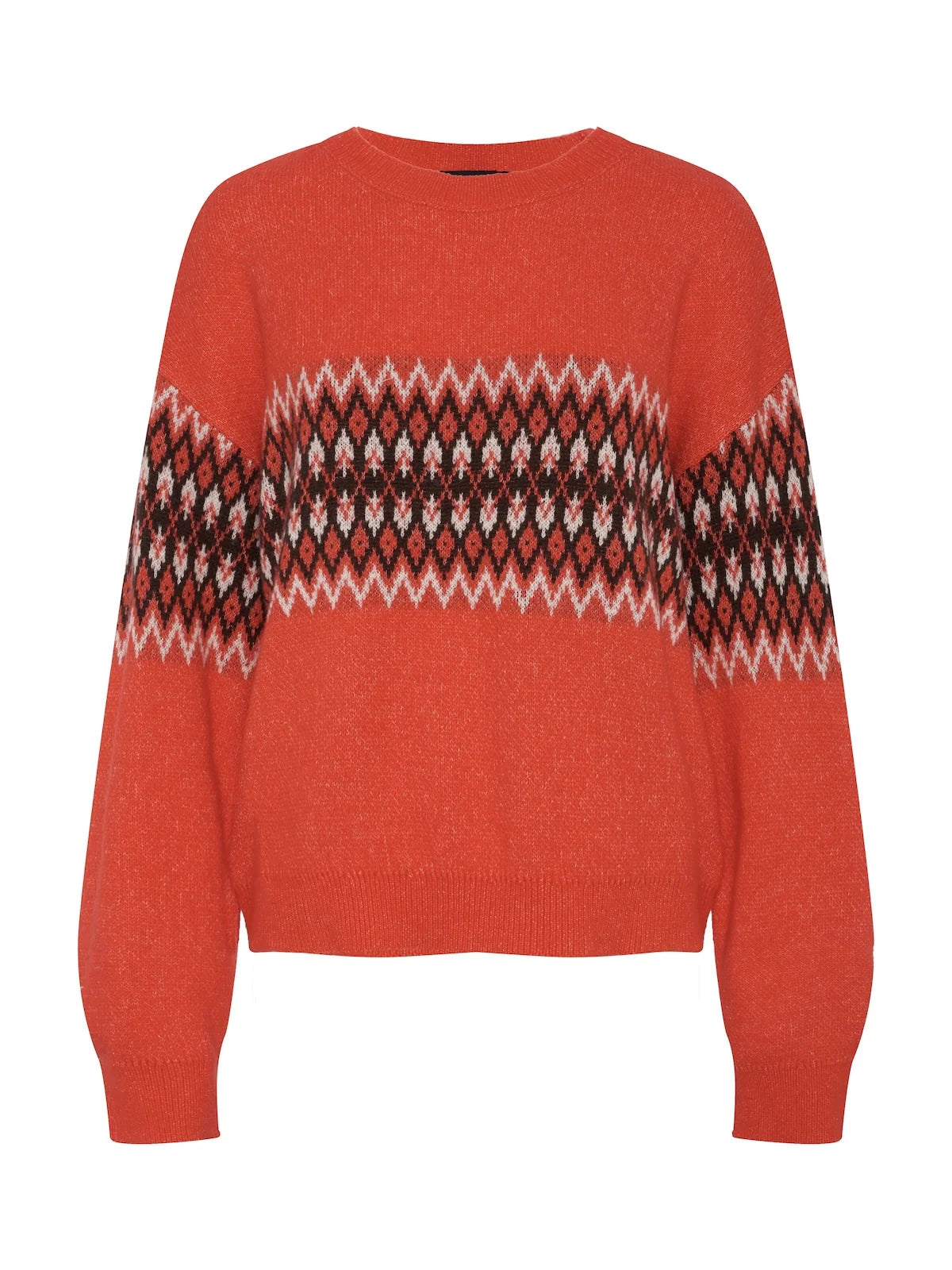 Argyle Crew Pullover by Sanctuary in Red Hot Argyle