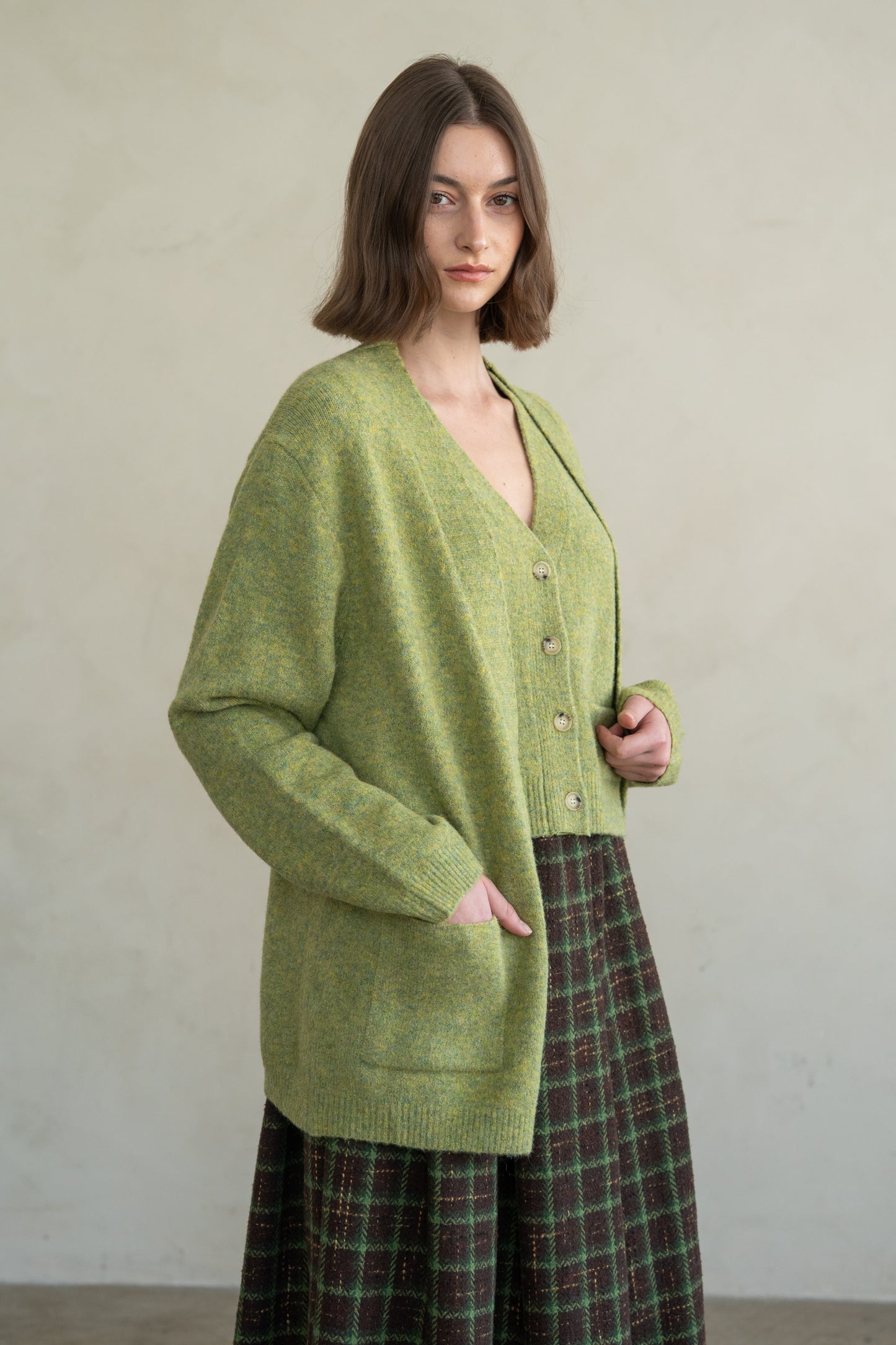 Cardigan by elle grey in Green