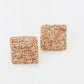 The Ella LUXE Marcasite Pave Stone Square Earring by Virtue Jewelry Design in Gold
