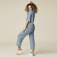Dream Relaxed V-Neck Capri Lounge Set by Softies in Midnight Stripe