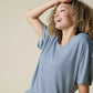 Dream Relaxed V-Neck Capri Lounge Set by Softies in Midnight Stripe
