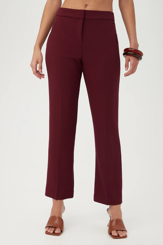Highland Park Pant by Trina Turk in Bryant Park Bordeaux