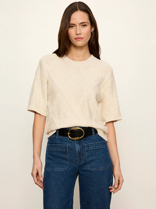 Diamond Stitch Sweater Tee by Sanctuary in Bone