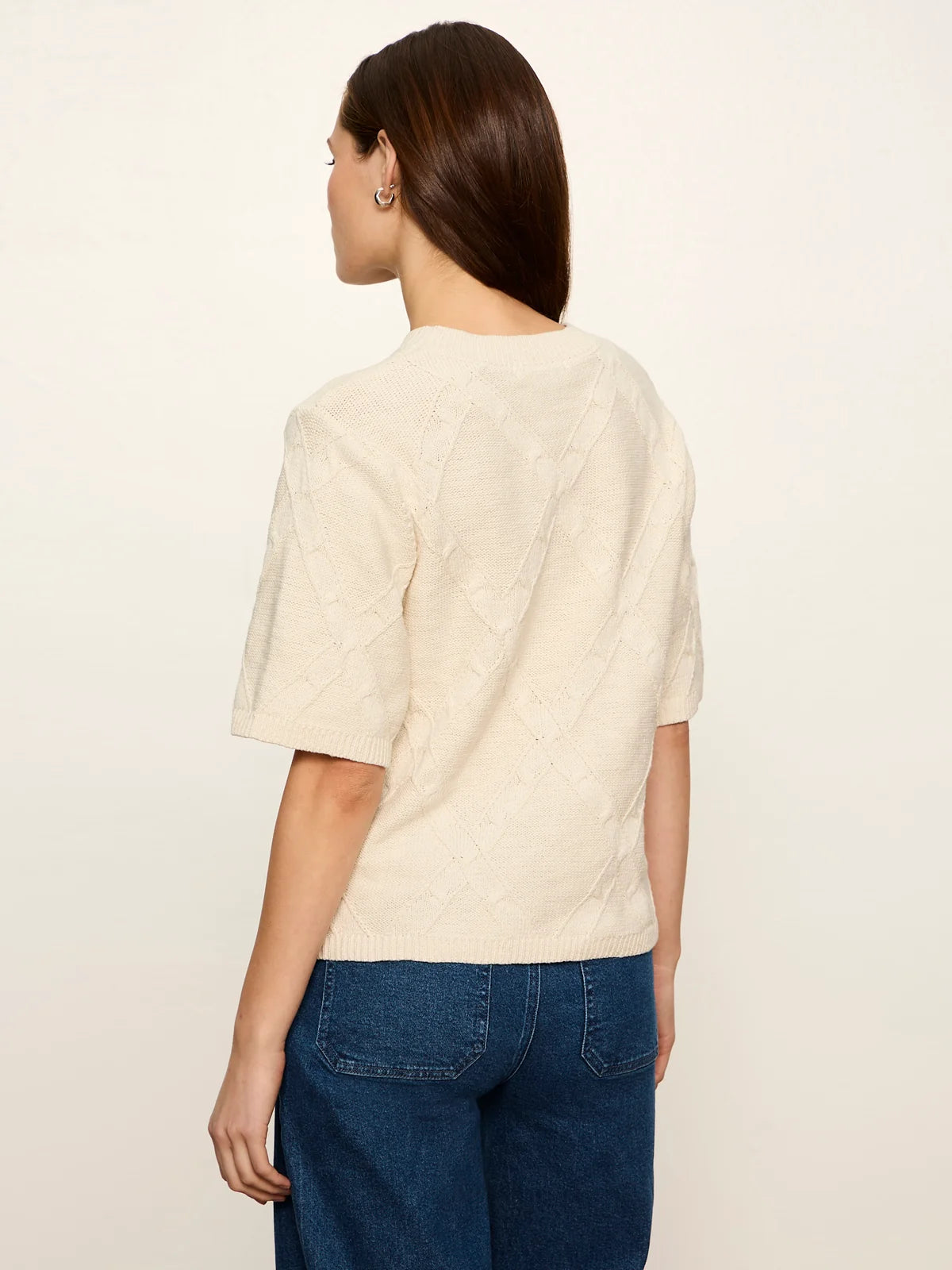 Diamond Stitch Sweater Tee by Sanctuary in Bone