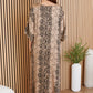 V-Neck Dolman Maxi Dress by Milio Milano in Camel Snake