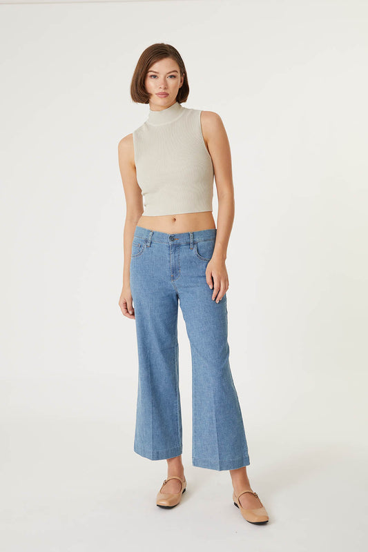 Anabelle Crop Wide Leg Pant by Level 99 in Ray of Light