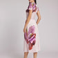 Agata Coral Print Pleated Skirt Wild Cosmos in Petal Pink