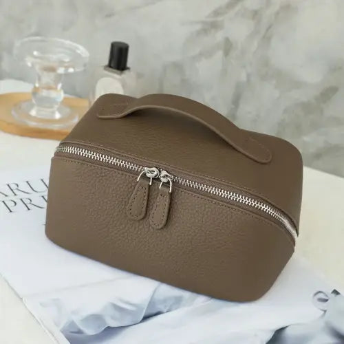 Genuine Leather Travel Case by Pretty Persuasions in Taupe