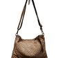 Braided Shoulder Crossbody Bag by Milio Milano in Mocha
