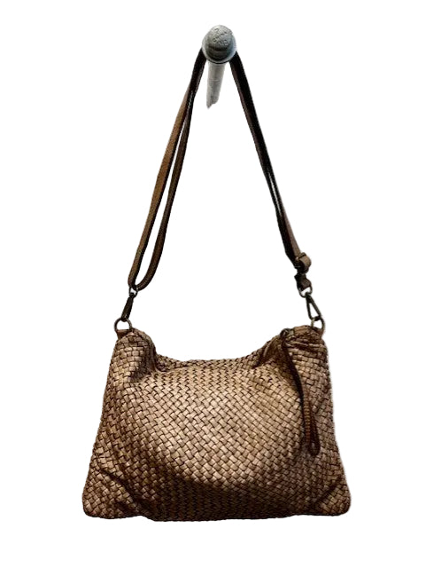 Braided Shoulder Crossbody Bag by Milio Milano in Mocha