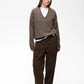 Tally Monika V-Neck Sweater by InWear in Chocolate Torte Melange Brown