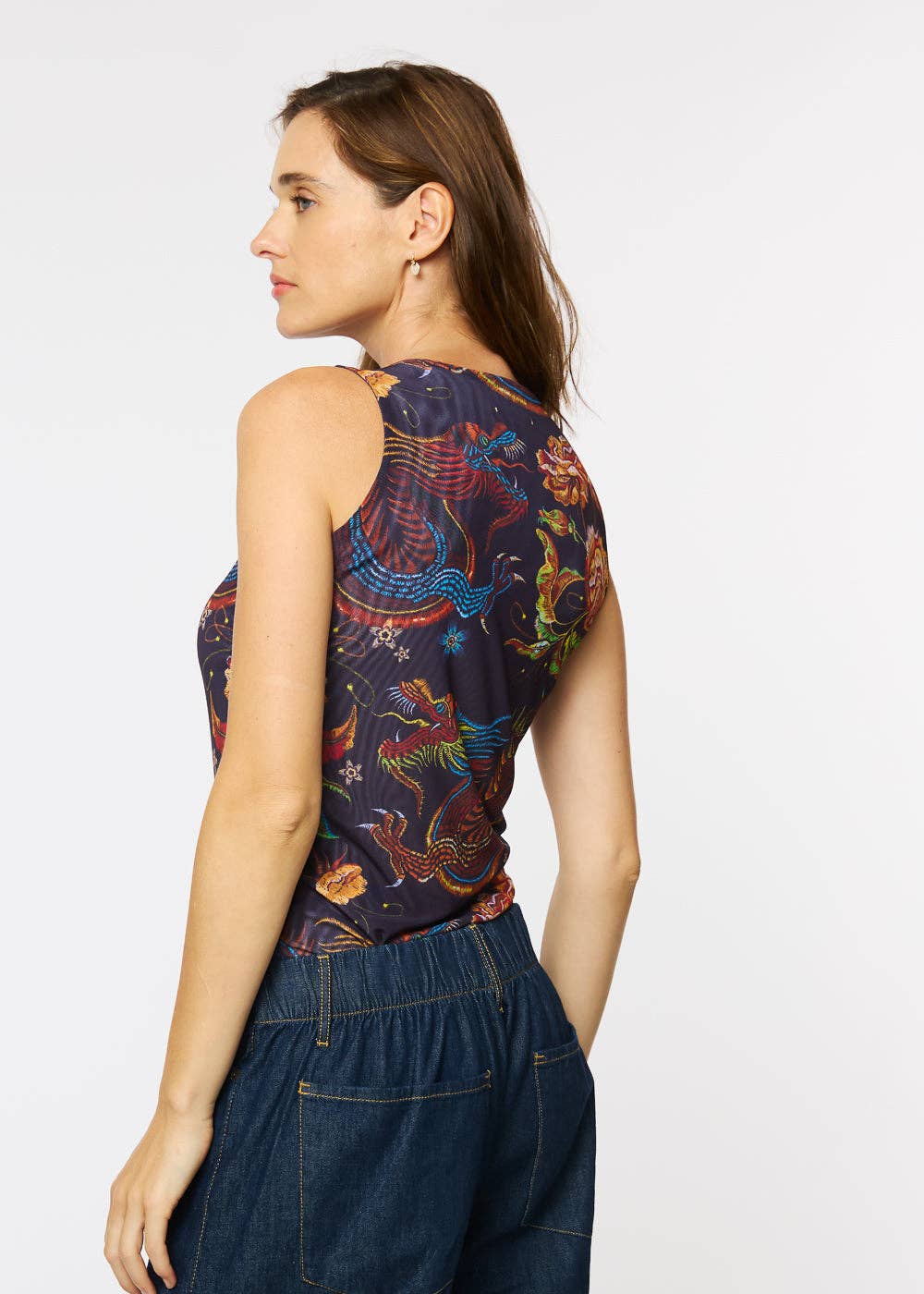 Florence Mesh Tank Top AMB Designs in Dragon Rose