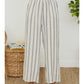 Stripe Wide Leg Linen Pant by Milio Milano in Beige/Blue