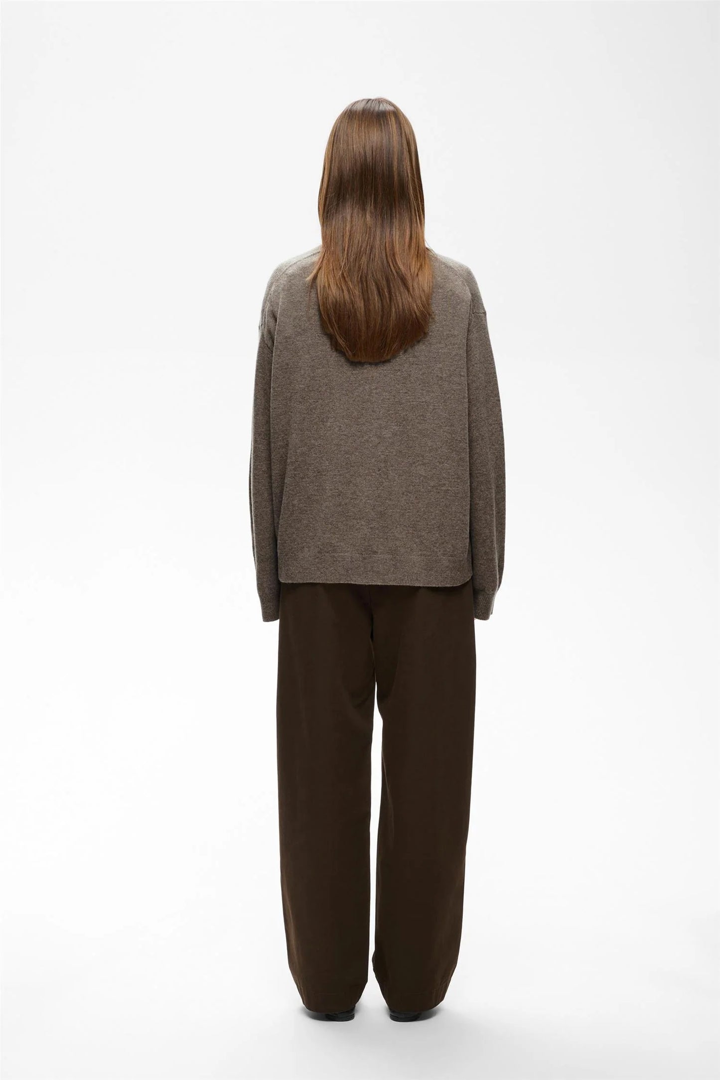 Tally Monika V-Neck Sweater by InWear in Chocolate Torte Melange Brown