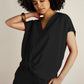 V-Neck Top by Summum in Black