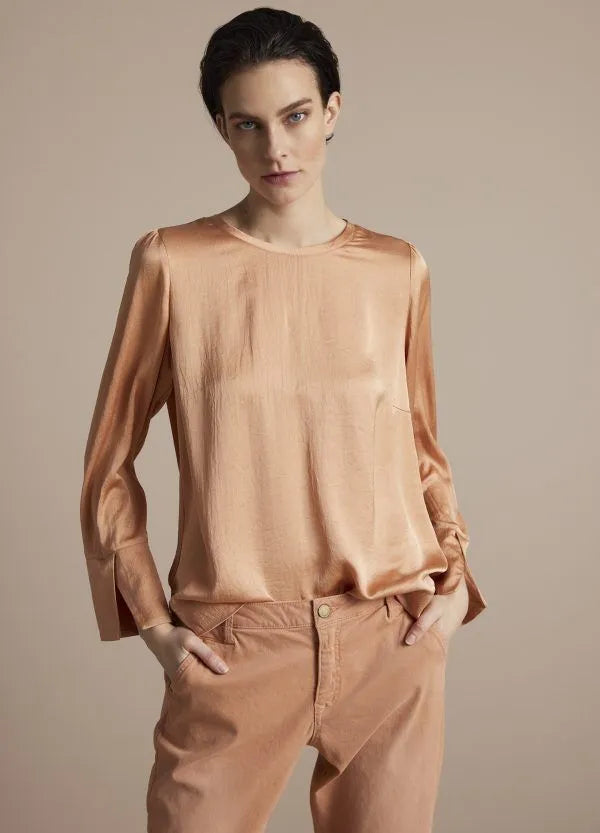 Silky-Touch Top by Summum in Old Peach