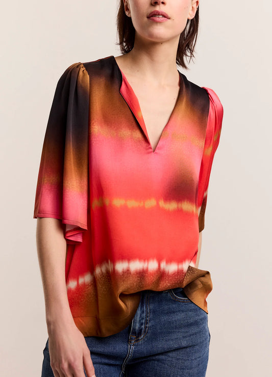 Faded Print Top by Summum