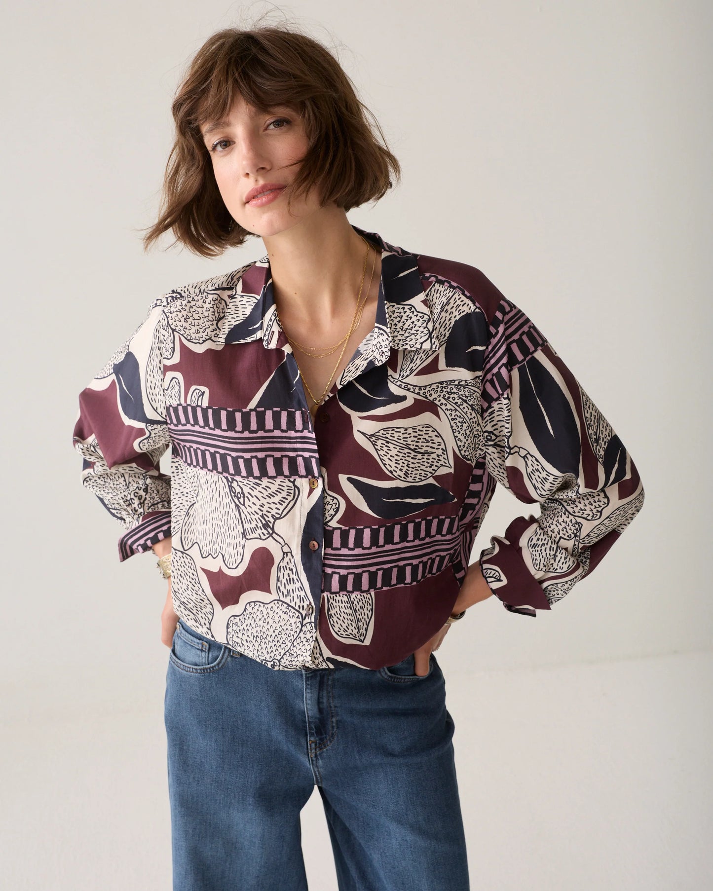 Blouse with Scarf Print by Summum