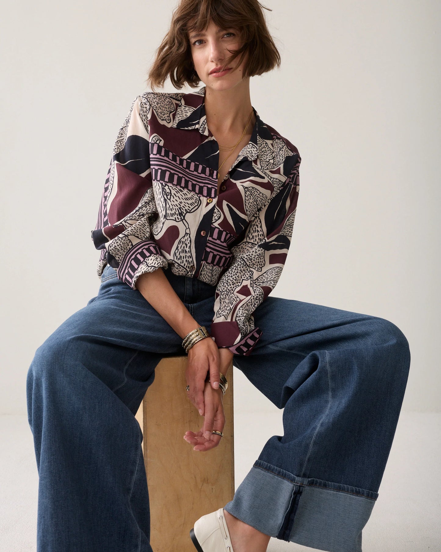 Blouse with Scarf Print by Summum