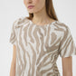 Alma Print T-Shirt by InWear in Neutral Zebra