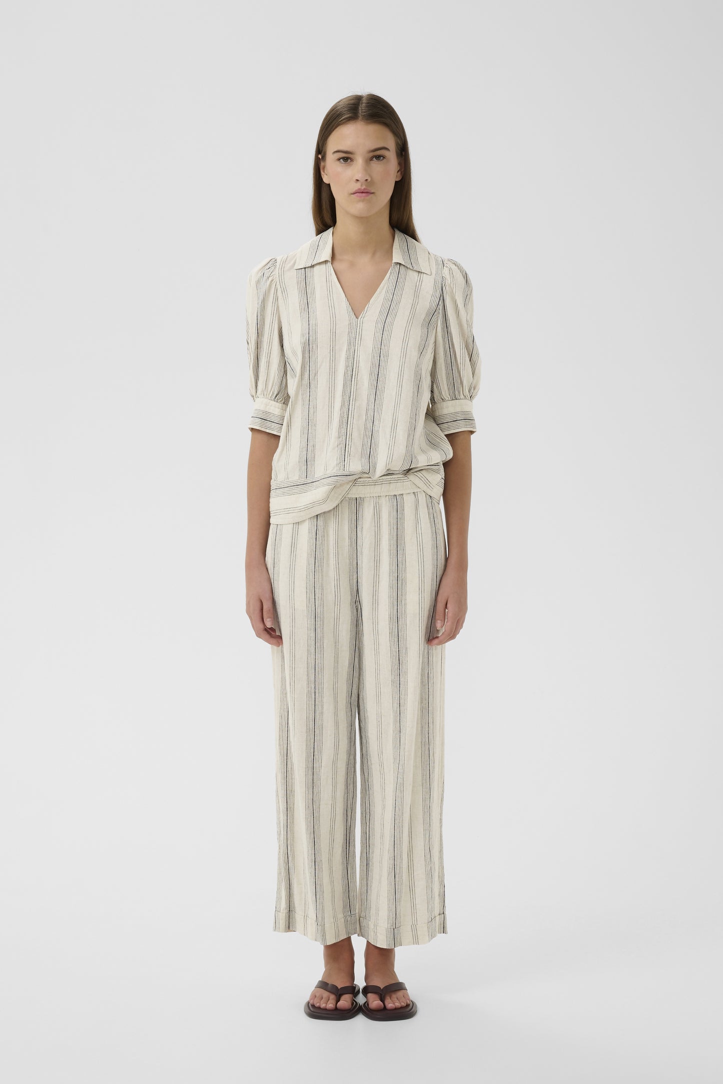 Rimone Driza Culotte by InWear in Mattress Stripe White