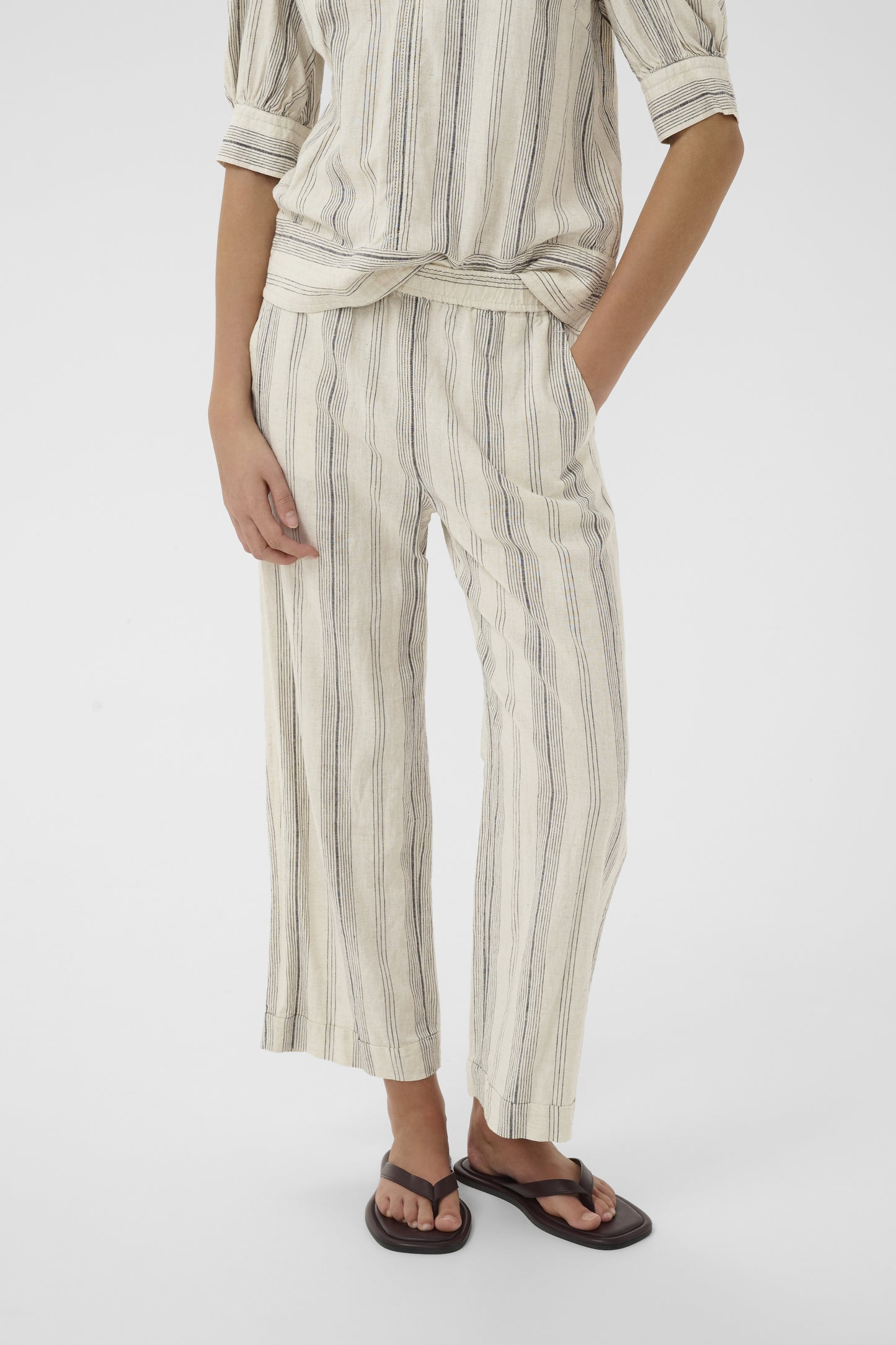 Rimone Driza Culotte by InWear in Mattress Stripe White