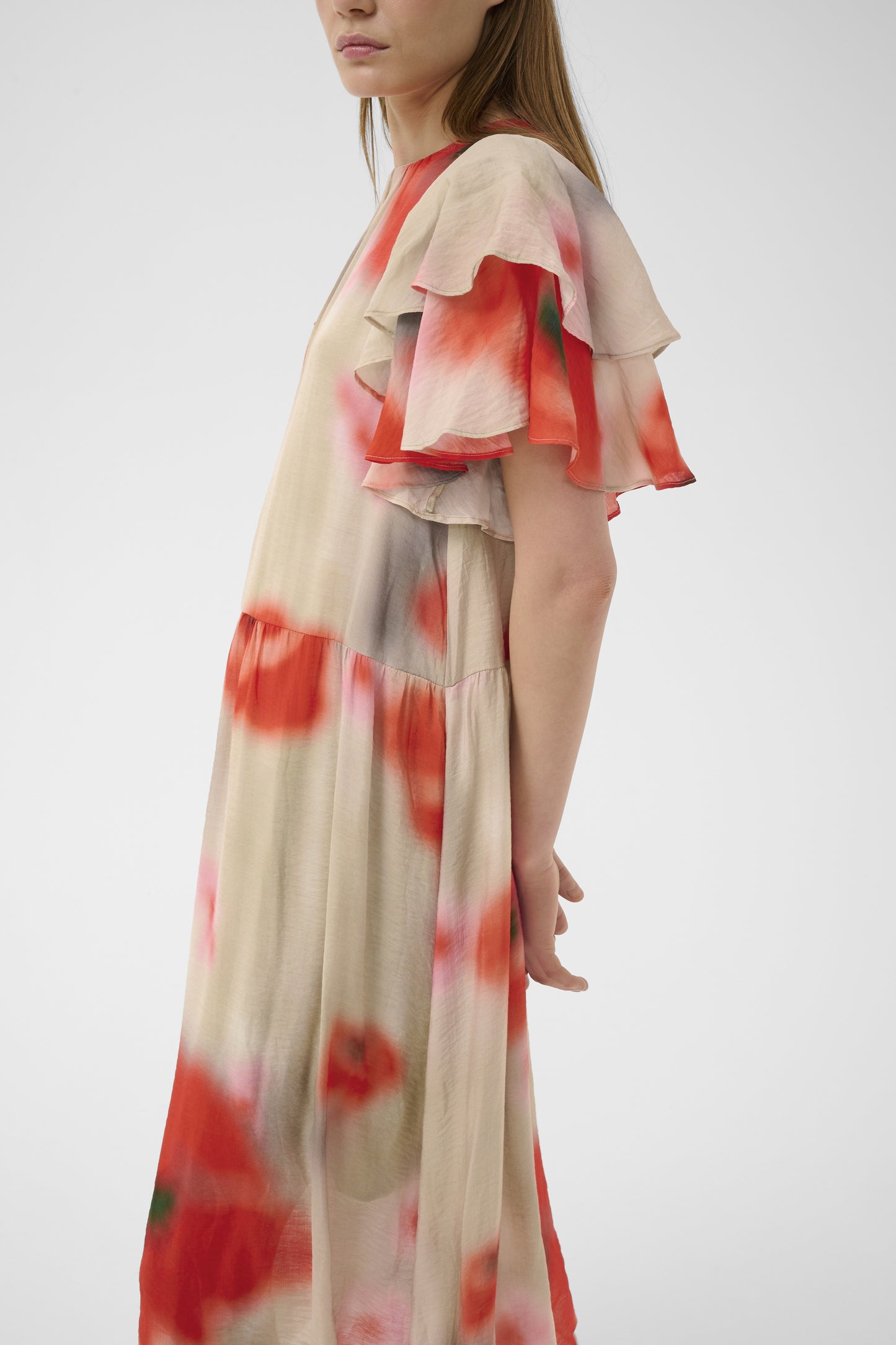 Reagan Dress by InWear in Large Blurried Poppies Red