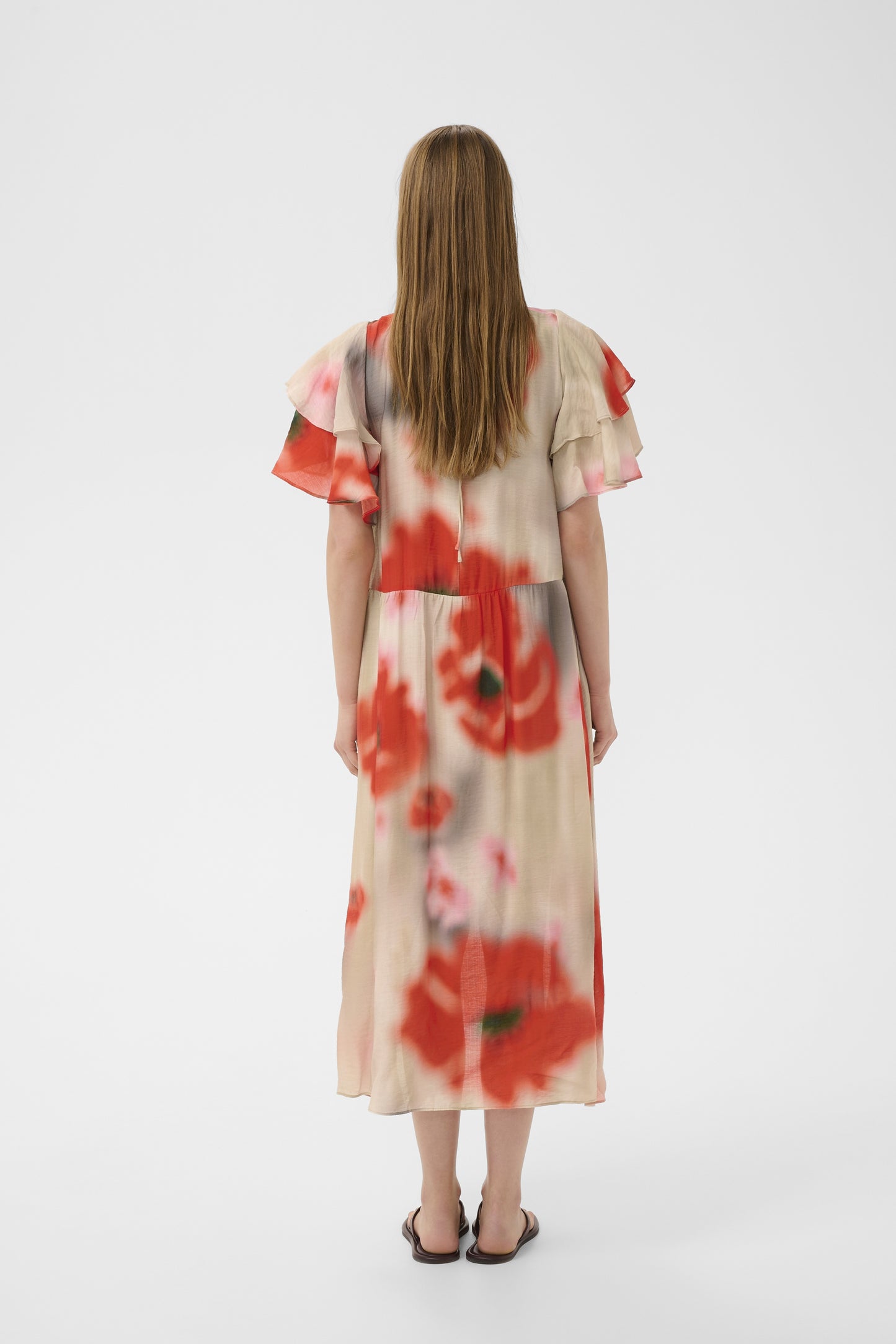 Reagan Dress by InWear in Large Blurried Poppies Red