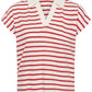 Pfia Polo T-Shirt by InWear in Red Slim Stripe