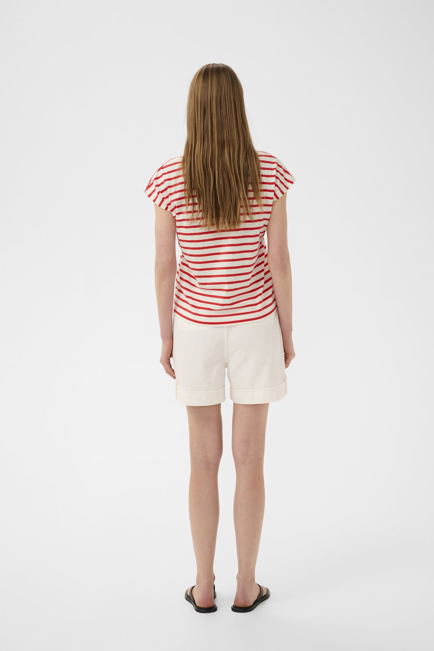 Pfia Polo T-Shirt by InWear in Red Slim Stripe