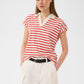 Pfia Polo T-Shirt by InWear in Red Slim Stripe