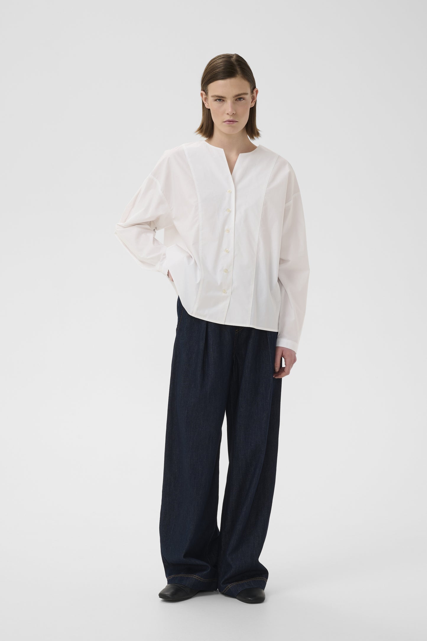 Gloria Long Sleeve Shirt by InWear in Pure White