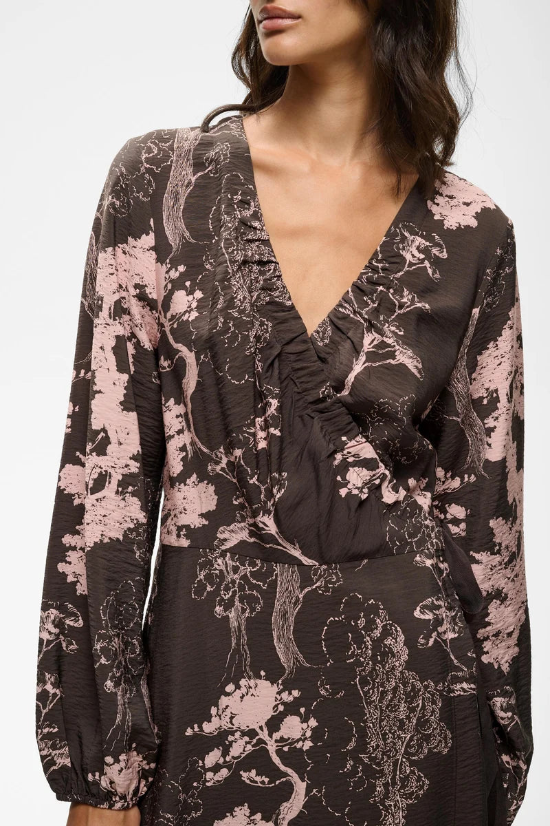 Makenna Wrap Dress by InWear in Brown Tree Garden