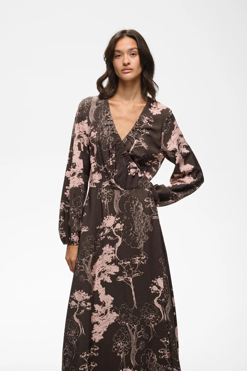 Makenna Wrap Dress by InWear in Brown Tree Garden
