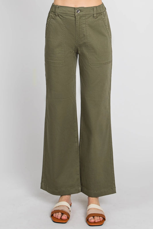 Wide Leg Pant by Letter to Juliet in Olive