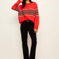 Argyle Crew Pullover by Sanctuary in Red Hot Argyle