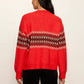 Argyle Crew Pullover by Sanctuary in Red Hot Argyle
