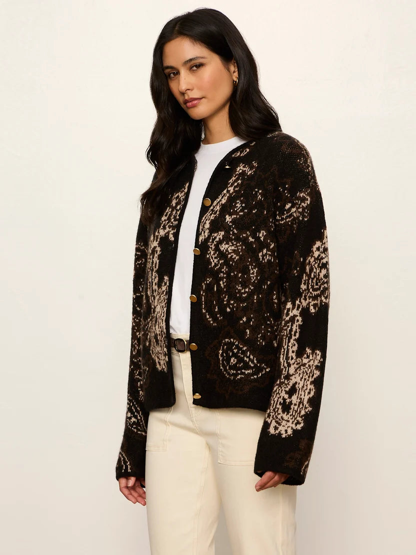 Jacquard Knit Jacket by Sanctuary in Black Paisley