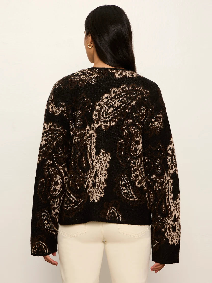 Jacquard Knit Jacket by Sanctuary in Black Paisley