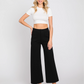 Cropped Wide-Leg Ponte Pant by Letter to Juliet in Black