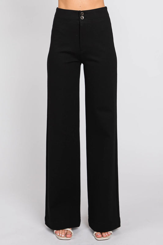 Ponte Trouser Wide Leg by Letter to Juliet in Black