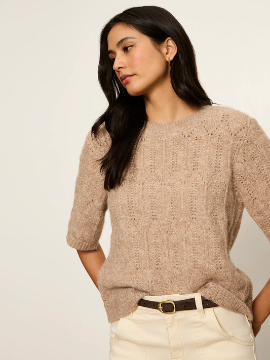 Pointelle Sweater Tee by Sanctuary in Heather Hazelnut